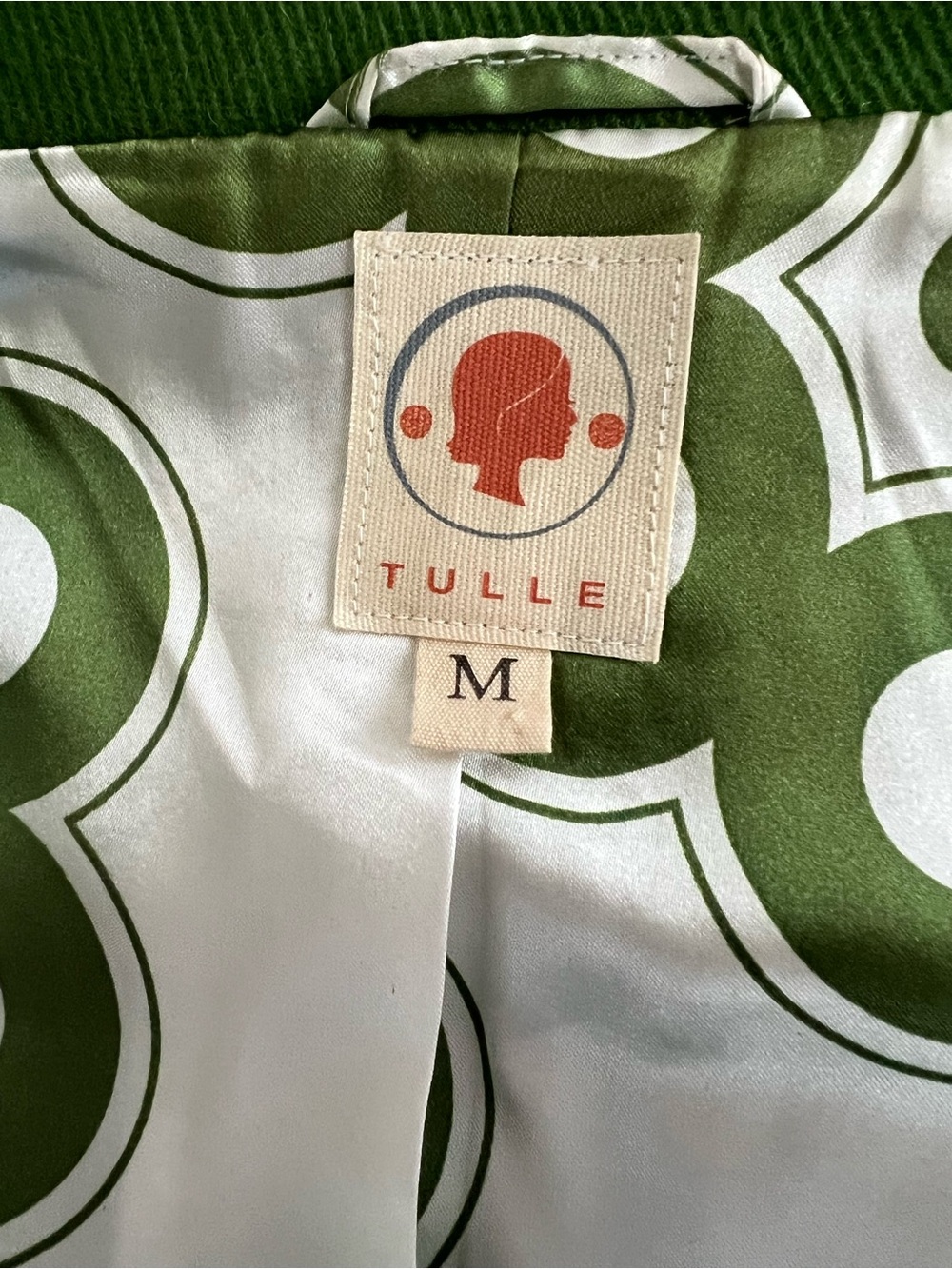 Tulle Green Cropped Jacket 3/4 Sleeve - Picture 6 of 8